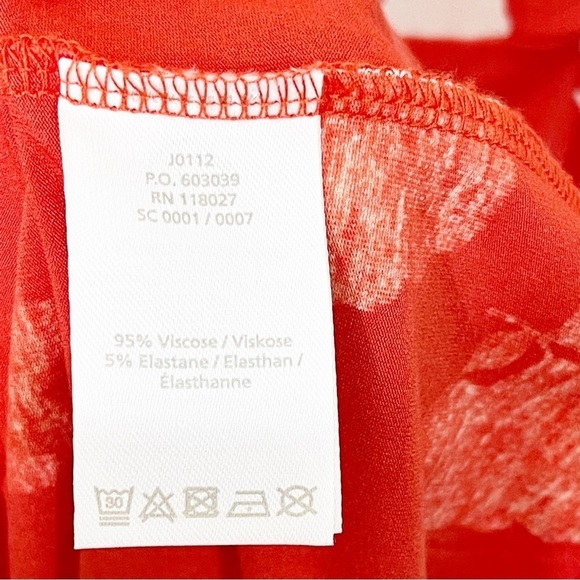 Boden Poppy Red Floral Miriam Floral Jersey A-Line Bell Sleeve Dress Size 4 Long - Picture 7 of 8